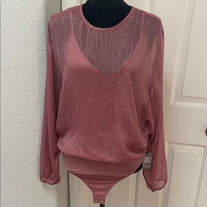 Express Sheer Mauve Bodysuit